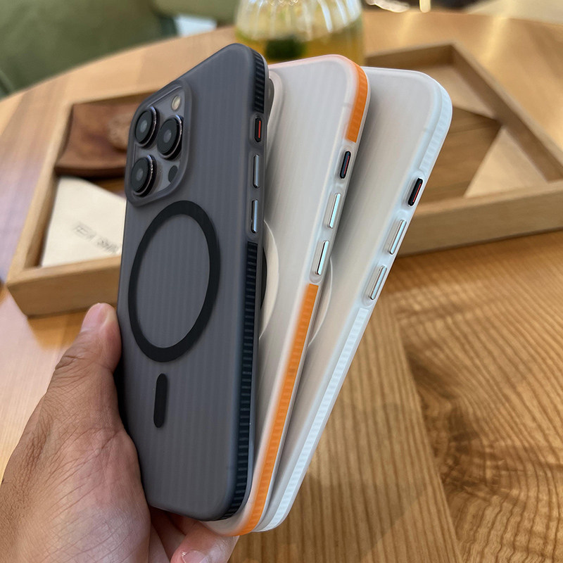 轻奢风适用苹果17promax手机壳16promax磁吸iPhone15ProMax保护套防摔14PRO透明简约13p瓦楞12磨砂硬壳潮