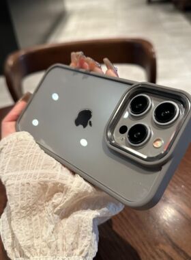 防摔金属环适用苹果15手机壳plus新款iphone14promax套por镜头i全包ip高级感pormax软边phone硅胶pm透明prom