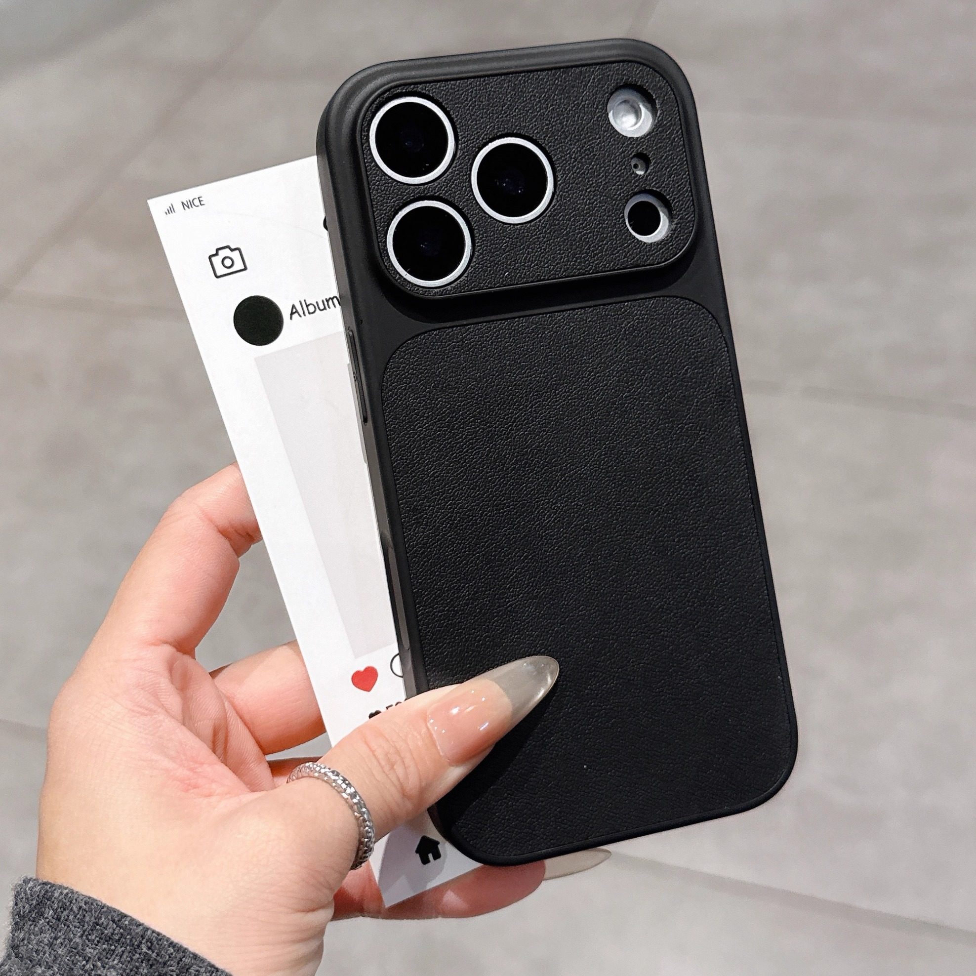 秒变苹果16大视窗个性秋冬素皮适用17promax新款手机壳时尚16/15pro男士plus高级1iphone14商务秋冬ins13防摔