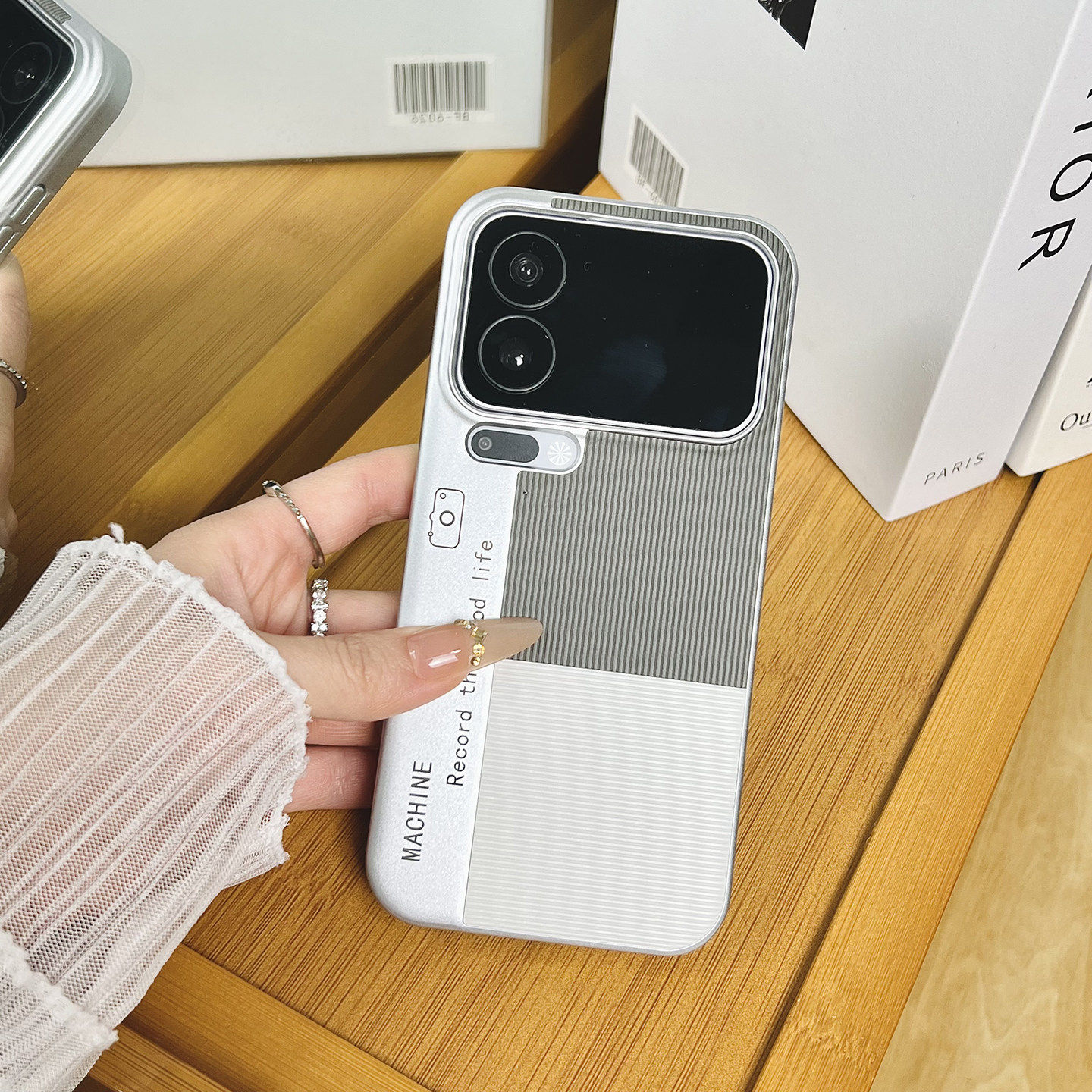 小米17系列轻奢竖条纹手机壳