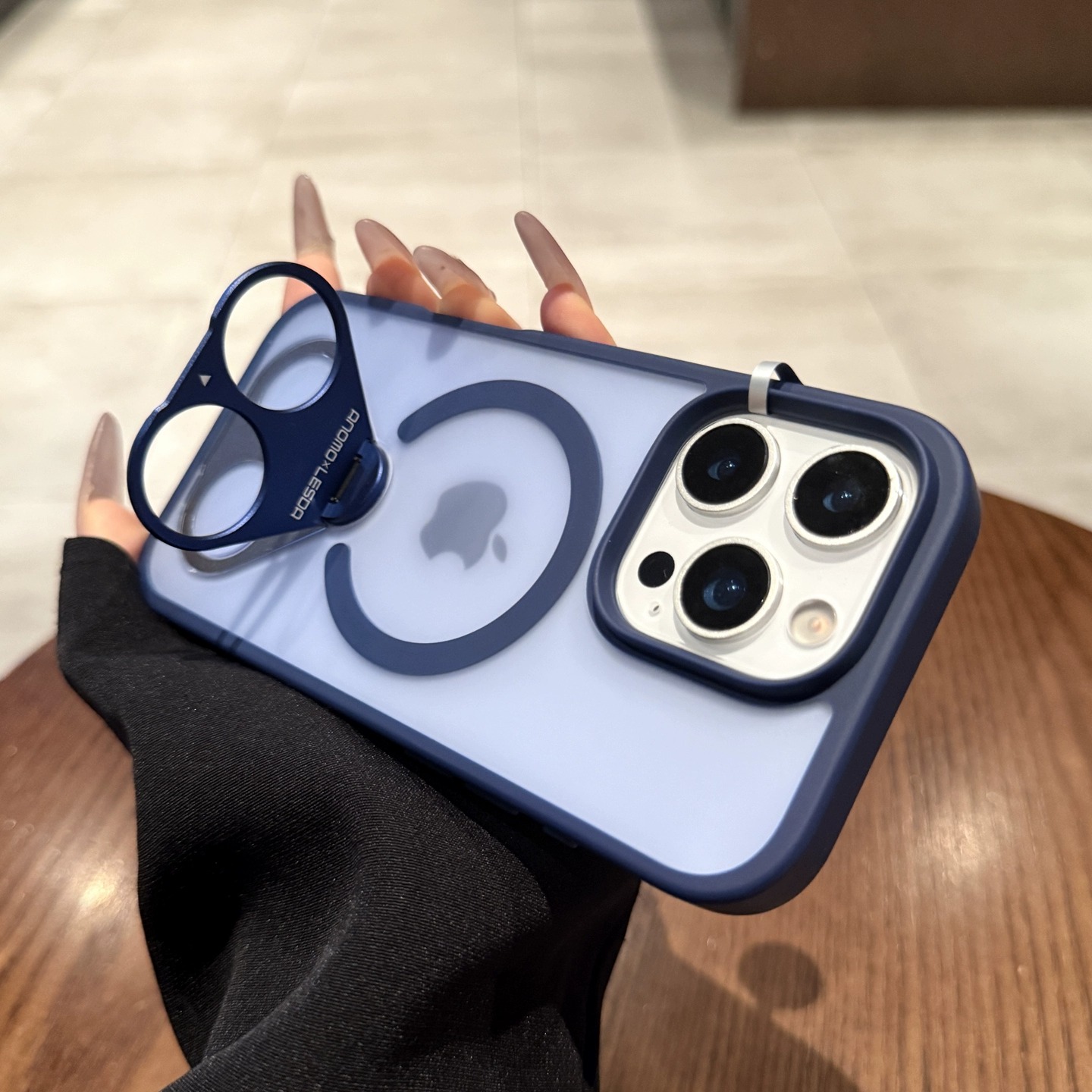 带镜头膜适用iPhone16pro手机壳Magsafe磁吸苹果15promax新款指环旋转支架14藏蓝色13pro简约高级12保护套男