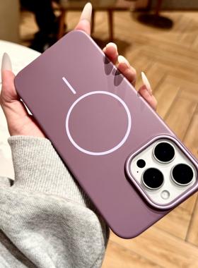 新款肤感PC硬壳磨砂磁吸无线充电适用iphone16promax手机壳15苹果14proMax简约高级13新款全包12保护套男女
