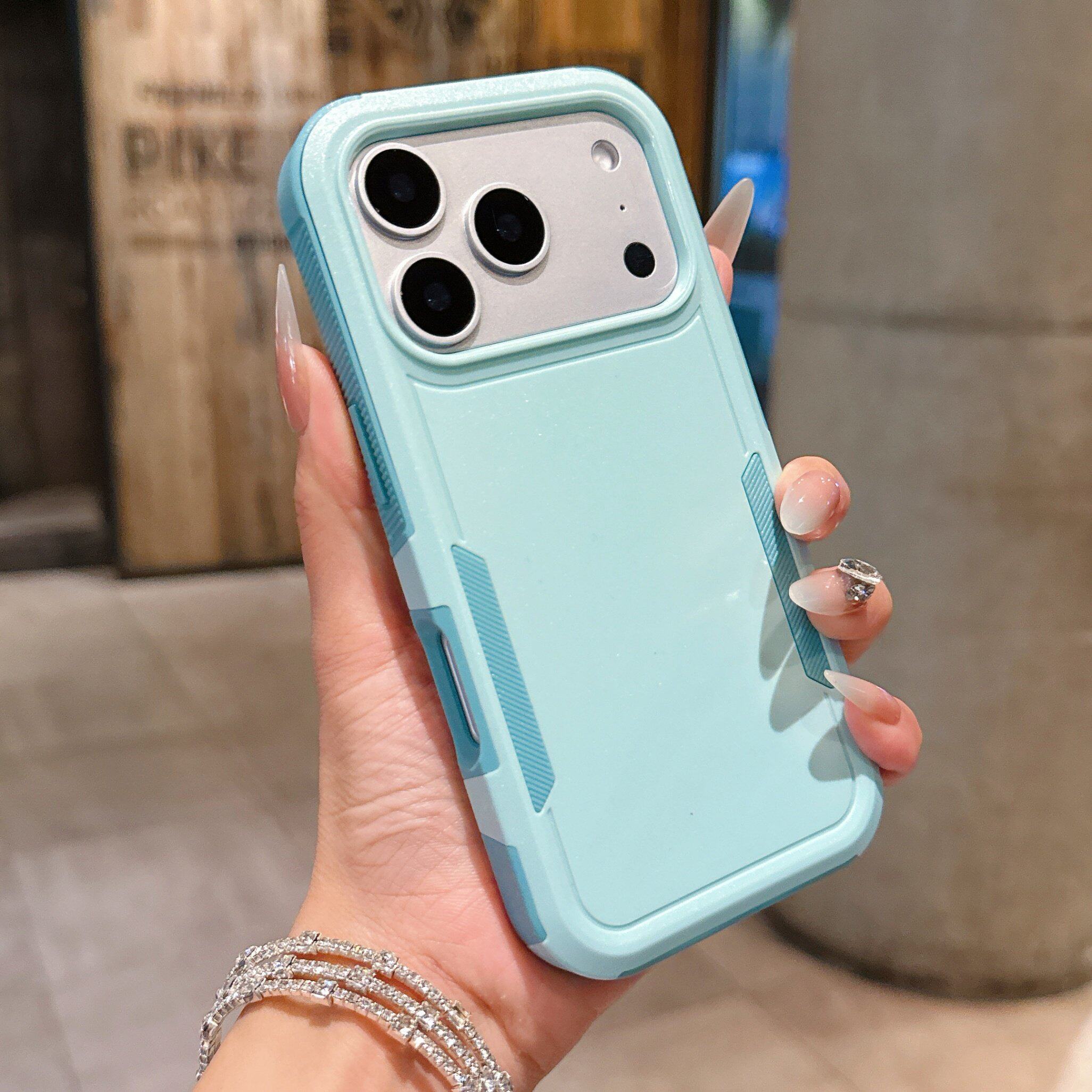 适用iPhone17手机壳新款撞色二合一苹果17ProMax加厚防摔Air防滑边框16Pro大孔镜头15白色14磨砂软边硬壳全包