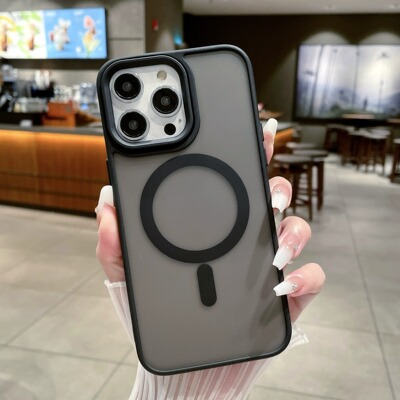 适用苹果16手机壳iPhone15ProMax防摔Magsafe磁吸壳14plus新款14pro无线充电13超薄磨砂pm保护套12简约外壳潮