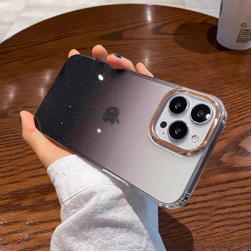 亚克力闪粉14pro适用iPhone15pro手机壳新款13苹果14ProMax硅胶套12透明13防摔11pro镜头全包xsmax少女梦幻xr