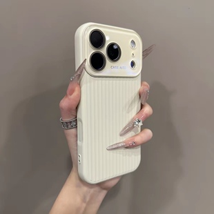 【秒变17】带拍照键液态硅胶瓦楞大视窗适用iPhone17promax手机壳带镜头膜苹果16promax款15网红13软14防摔12