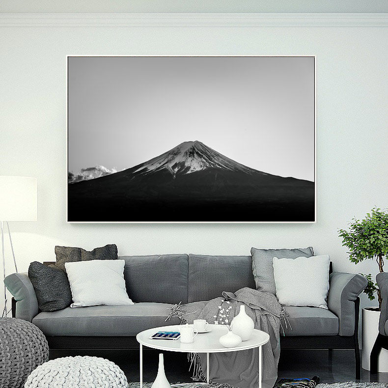 北欧现代客厅装饰画黑白极简抽象餐厅挂画样板房艺术风景画简约画