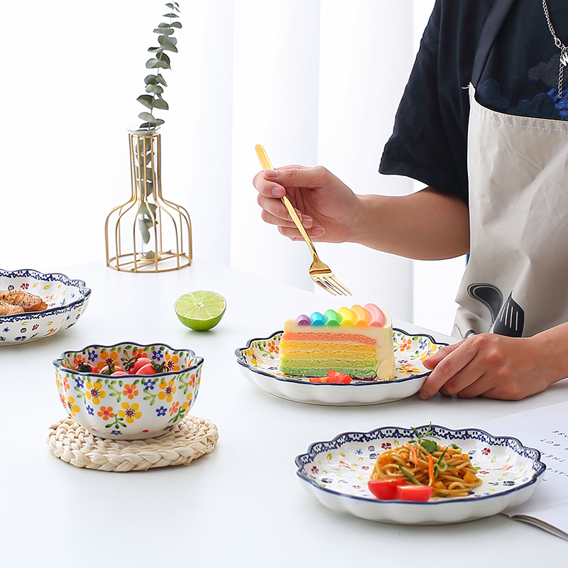 陶瓷菜盘鱼盘釉下彩家用