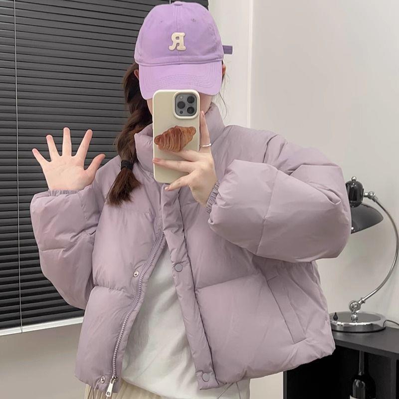 2025年加厚新款冬季短款棉衣外套潮学院风立领学生棉服女