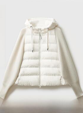 25年新贵族姿态暗藏细节这春天敲显瘦羊绒拼接鹅绒服女YRB546582V