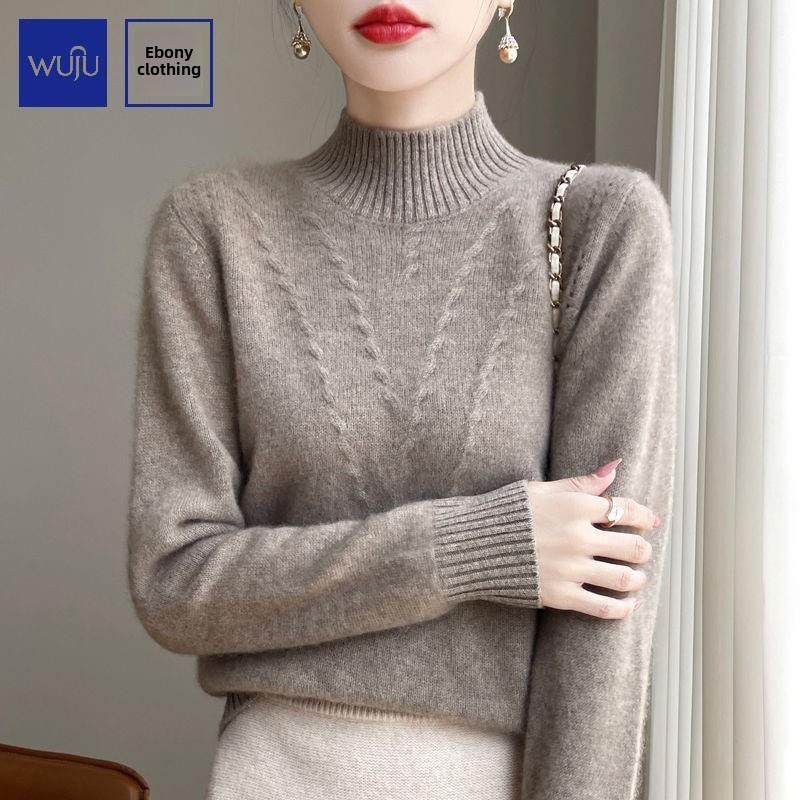 羊绒毛衣女秋冬半高领打底衫加厚针织衫内搭上衣宽松纯色,女装/女士精品,羊绒衫,淘宝优惠券,粉丝福利购,淘宝优惠卷