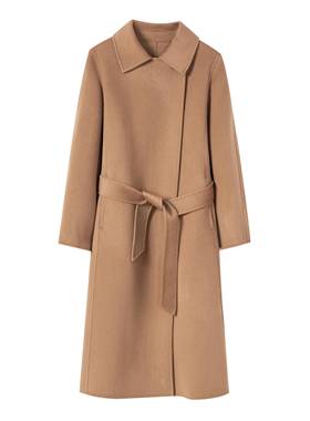 Manuela正肩一粒扣大衣2024秋冬新款气质通勤风双面羊绒大衣外套