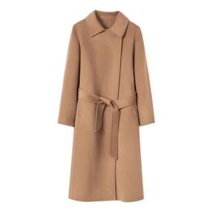 Manuela正肩一粒扣大衣2024秋冬新款气质通勤风双面羊绒大衣外套