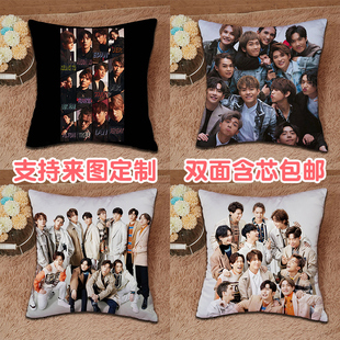 香港男团组合MIRROR抱枕卢瀚霆咕臣姜涛靠垫双面印图diy定制礼物