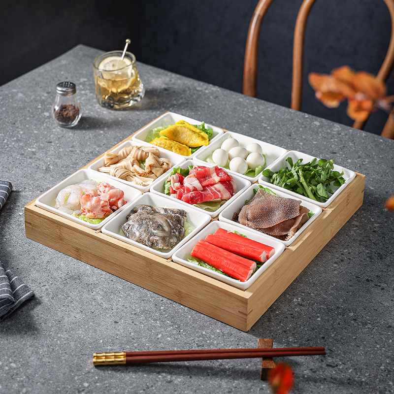 日式火锅拼盘九宫格菜盘托盘