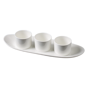 中式点心盘精致糕点摆盘酒店饭店专用餐具新荣记同款禅意茶点盘子