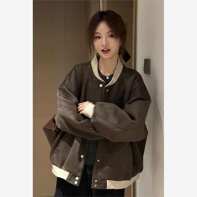 拼接撞色棒球加厚显瘦上