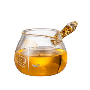 金芝达侧把公道杯手工玻璃公杯日式耐热分茶器茶海分茶杯茶漏套装