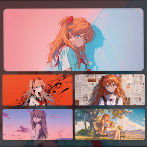 明日香EVA动漫鼠标垫超大号男生二次元定制电竞游戏电脑键盘桌垫