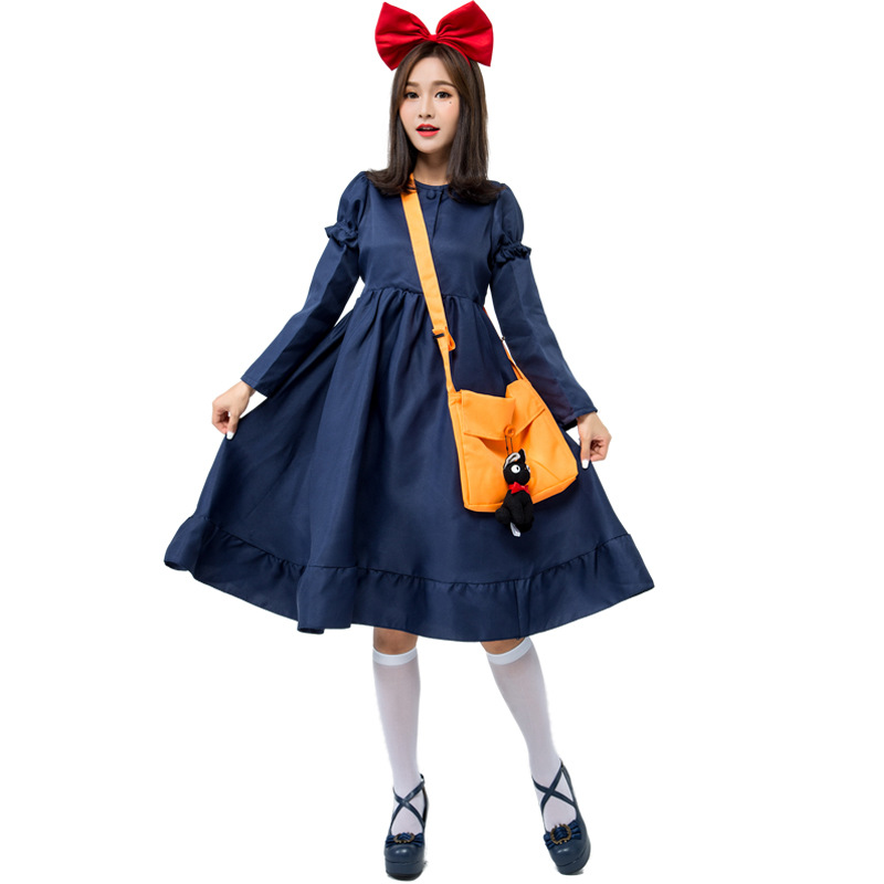 成人日本动漫魔女宅急便琪琪cosplay服装儿童可爱魔法少女连衣裙