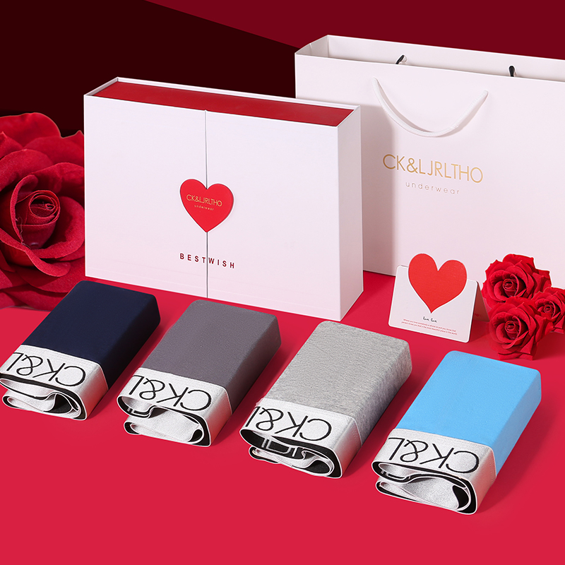 CK&LJRLTHO男士内裤纯棉平角裤四角短裤男生礼物送男朋友惊喜礼品