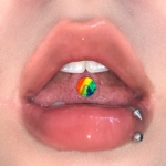 Raccon浣熊 遇见彩虹 亚克力钛钢舌钉细闪欧美辣妹小众穿刺饰品