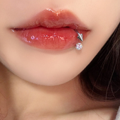 Raccon浣熊 包膜设计辣妹穿刺饰品 耳骨钉 星光璀璨 满钻钛钢唇环