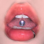 Raccon浣熊 舌钉钛钢爆闪磨砂外螺纹辣妹小众舌钉穿刺饰品 极光色