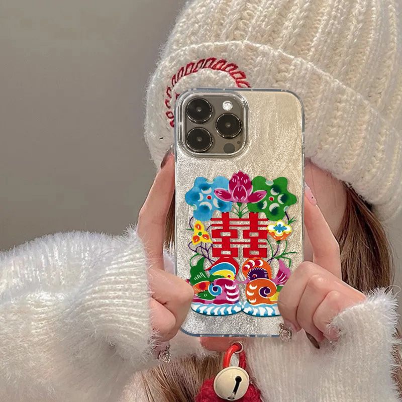 创意日历囍字iPhone17ProMax羽纱手机壳13/14plus华为16/15Pro小米红米7/8不撞款11/12荣耀x/xs/xr防摔保护套