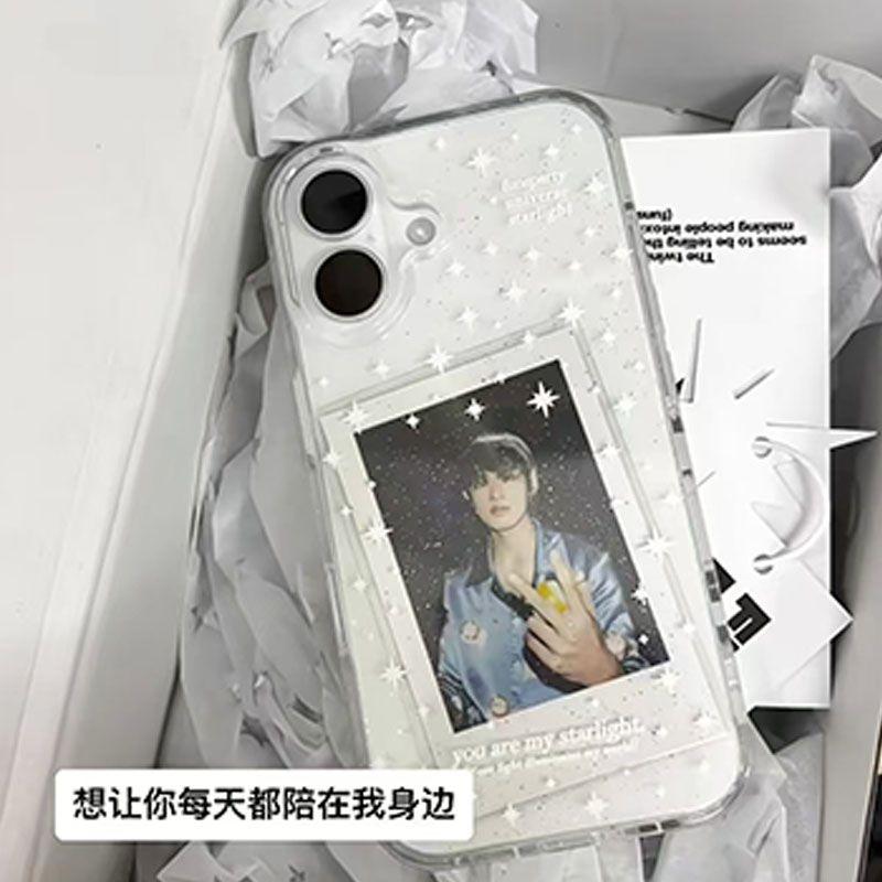 韩系ins闪粉星星英文手机壳