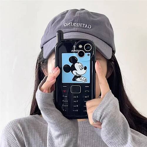 可爱蓝底米奇创意大哥大全包潮壳