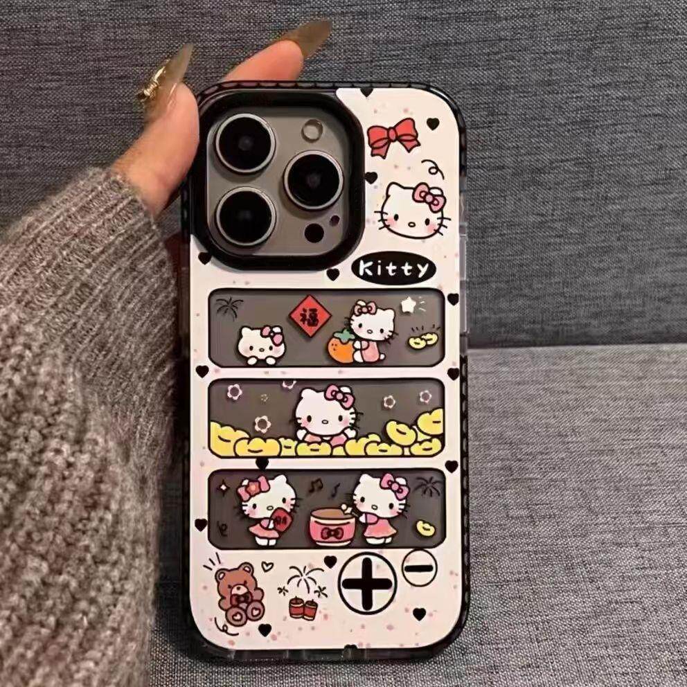 新年元宝凯蒂iPhone17ProMax手机壳13/14plus圈圈壳16/15Pro网红爆款7/8高颜值11/12情侣款x/xs/xr防摔保护套
