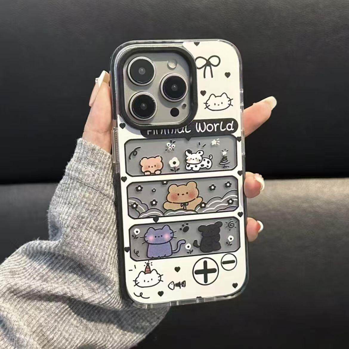 小动物扭蛋机iPhone17ProMax手机壳13/14plus圈圈壳16/15Pro网红爆款7/8高颜值11/12情侣款x/xs/xr防摔保护套