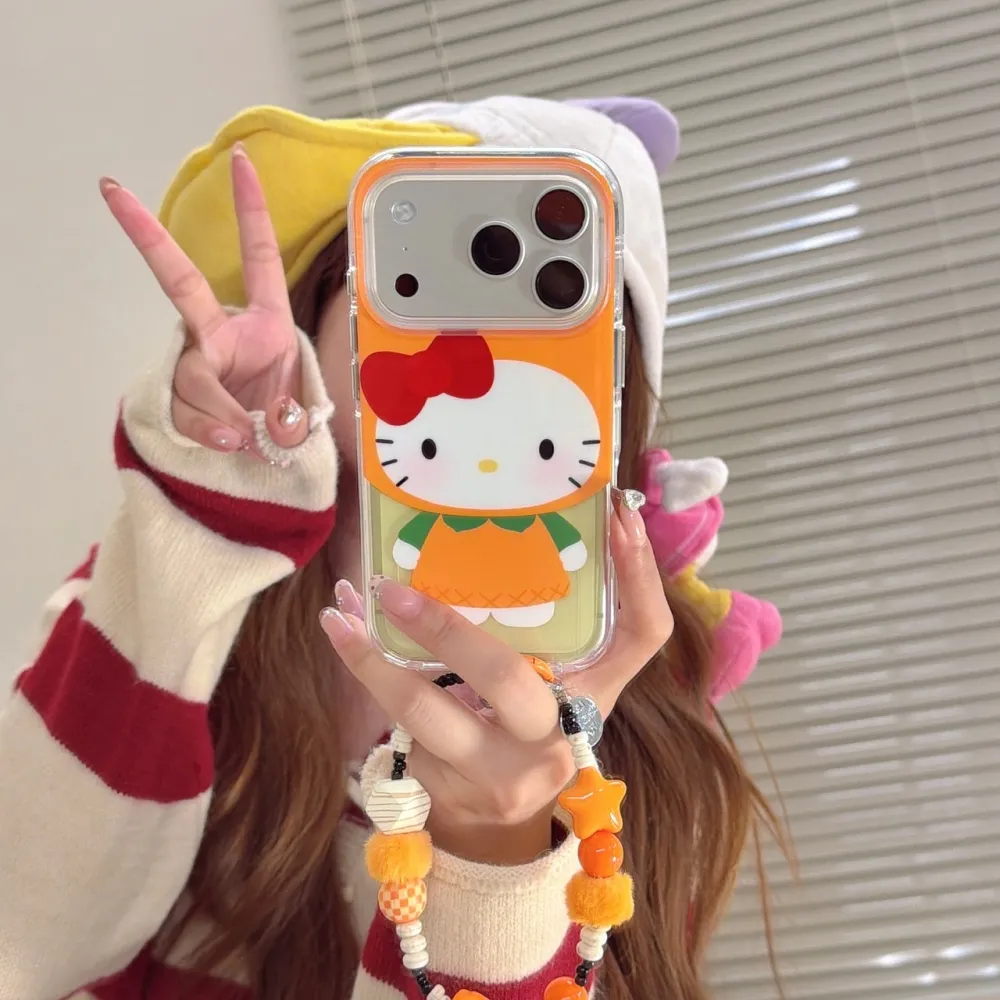 大橘大利KT猫iPhone17ProMax直边透明手机壳13/14plus华为16/15Pro红小米7/8情侣款11/12p荣耀x/xs防摔保护套