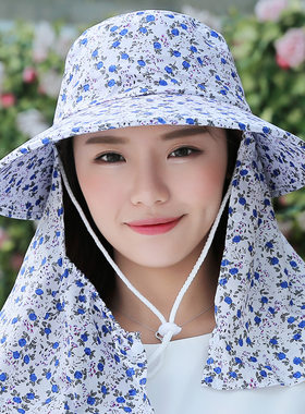 采茶帽女夏季户外防晒遮阳帽