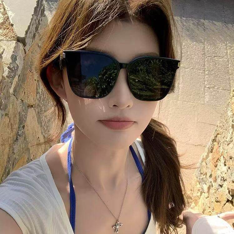 韩版复古大框墨镜女ins时尚GM黑色太阳眼镜大脸高级感防紫外线潮