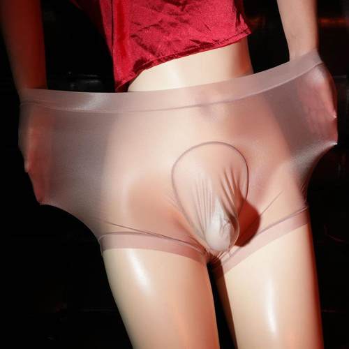 诉吻飘飞平角内裤超薄透男士丝滑纯色裸感冰丝大码性感jj水光内裤