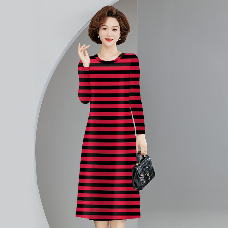 春秋新款妈妈装时尚洋气减龄百搭气质遮肉显瘦中长款长袖连衣裙女,女装/女士精品,连衣裙,淘宝优惠券,粉丝福利购,淘宝优惠卷