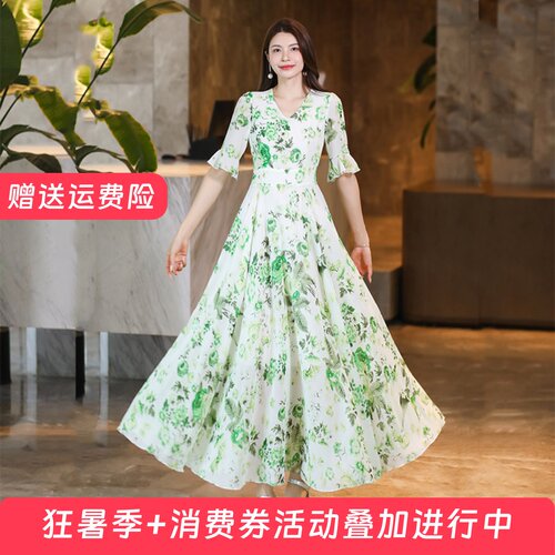 花月禾大摆裙修身版型