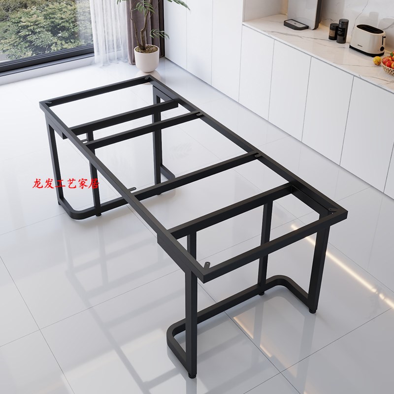 轻奢不锈钢桌脚岩板茶桌茶台底座大板办公桌腿支架金属铁艺餐桌腿