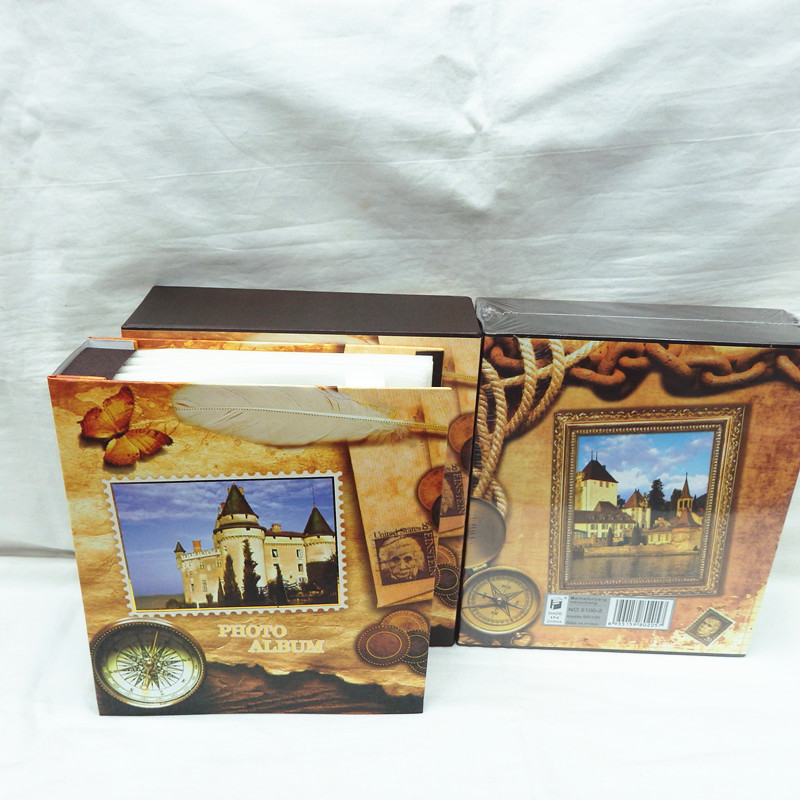 优雅花面复古相册5R7寸过塑100张 插页式插盒影集小本装