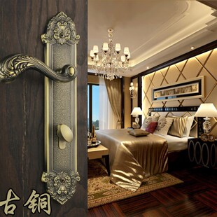 全铜美式 大门锁 门锁 复古H房门卧室门锁 5321 泰好铜锁 欧式