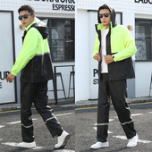 雨衣雨裤 防水男女骑行分体防雨服外卖骑手雨T衣夏天轻薄雨衣 套装