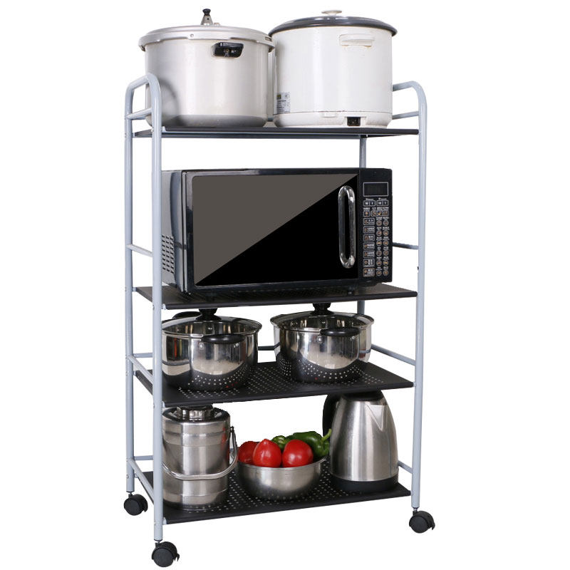 厨房置物架落地火锅架浴室收纳整理F不锈钢微波炉架蔬菜架层架