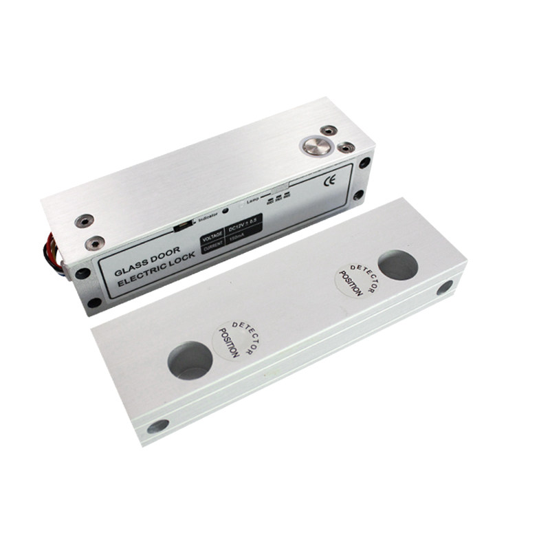 上下无框玻璃门电插锁上下无框锁铝合金玻璃门夹锁五W芯低温电插