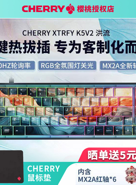 CHERRY樱桃K5V2洪流德国轴客制化热插拔机械键盘专业电竞游戏67键