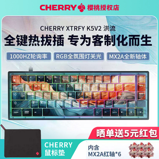 CHERRY樱桃K5V2洪流德国轴客制化热插拔机械键盘专业电竞游戏67键