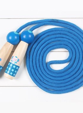 木质卡通动物可调节跳绳儿童健身玩具幼儿园小学生体育用品礼CE03