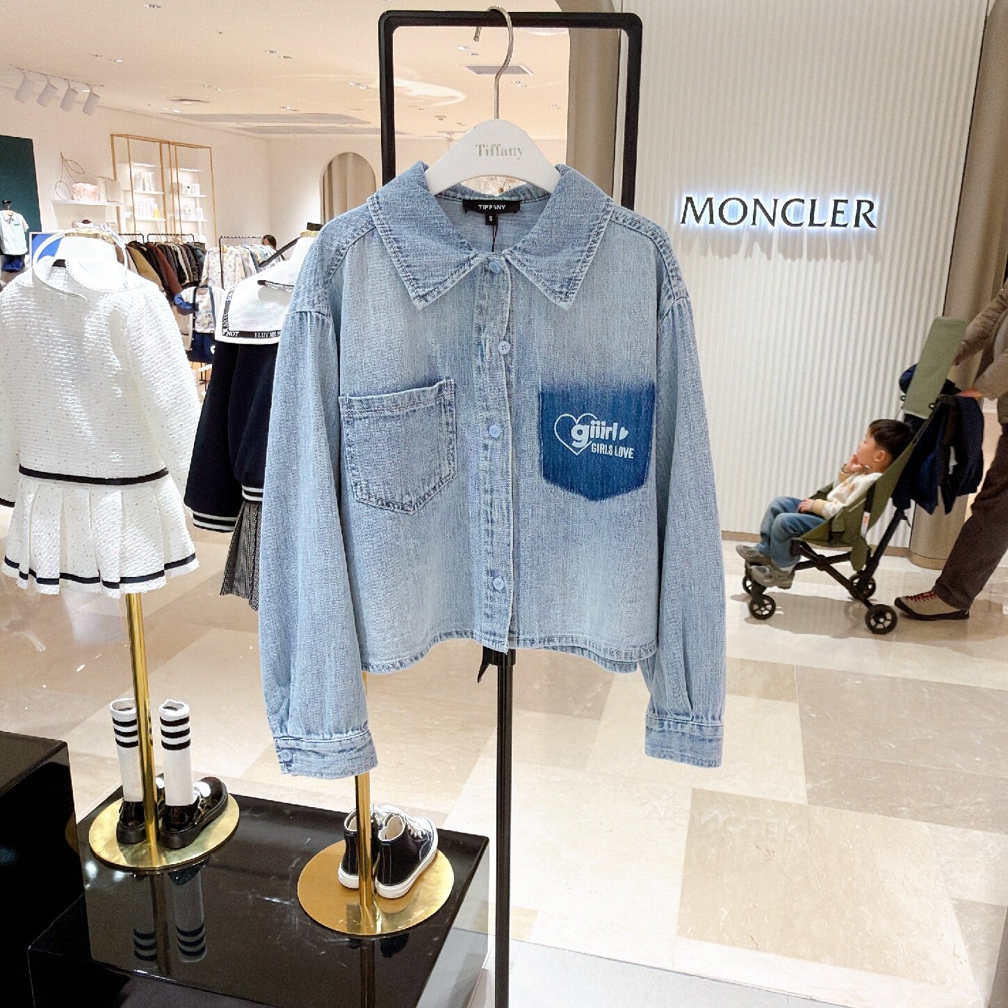 T+韩国童装代购2026春季女童翻领纯棉牛仔衬衫柔软水洗感舒适衬衣