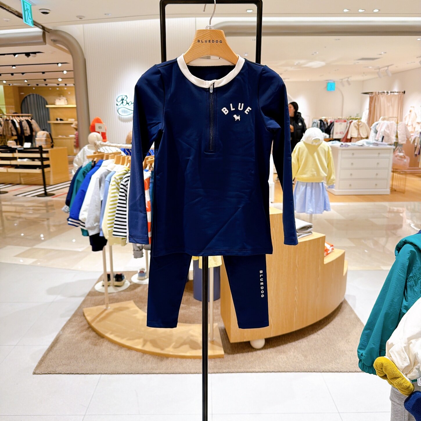 BLUEDOG大蓝狗韩国代购26夏季儿童长袖长裤泳衣裤沙滩套装防晒